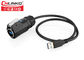 M24 สาย USB3.0 ปลั๊ก Usb สำหรับรถจักรยานยนต์อินเตอร์เฟสการส่งที่รวดเร็ว PB IP65 IP67 พร้อมสายเคเบิล 0.5 ม ผู้ผลิต